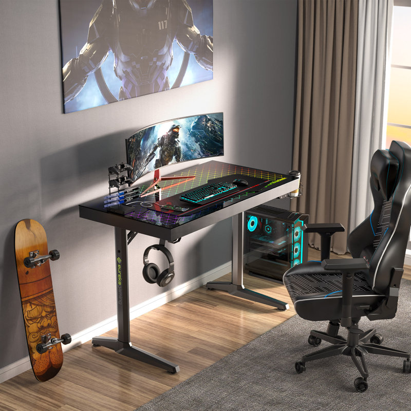 Eureka Ergonomic 43 Inch LED Glass Gaming Desk & Reviews Wayfair